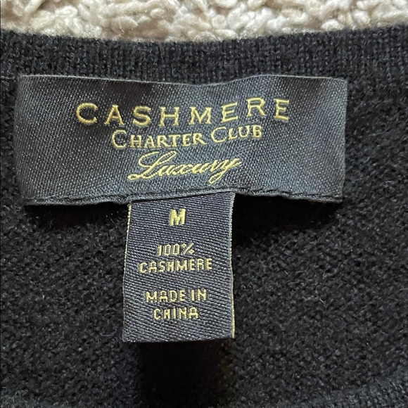 Charter Club Black Cashmere Sweater - Picture 2 of 5